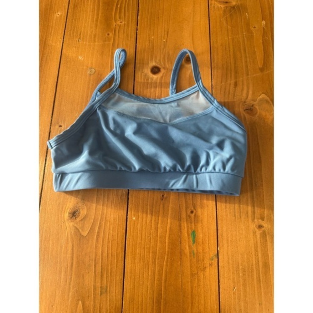 Divina Dance Wear Girls Blue Mesh Trimmed Sports Bra Ballet Gymnastics‎ Top